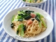 小松菜と明太子のスパゲッティ